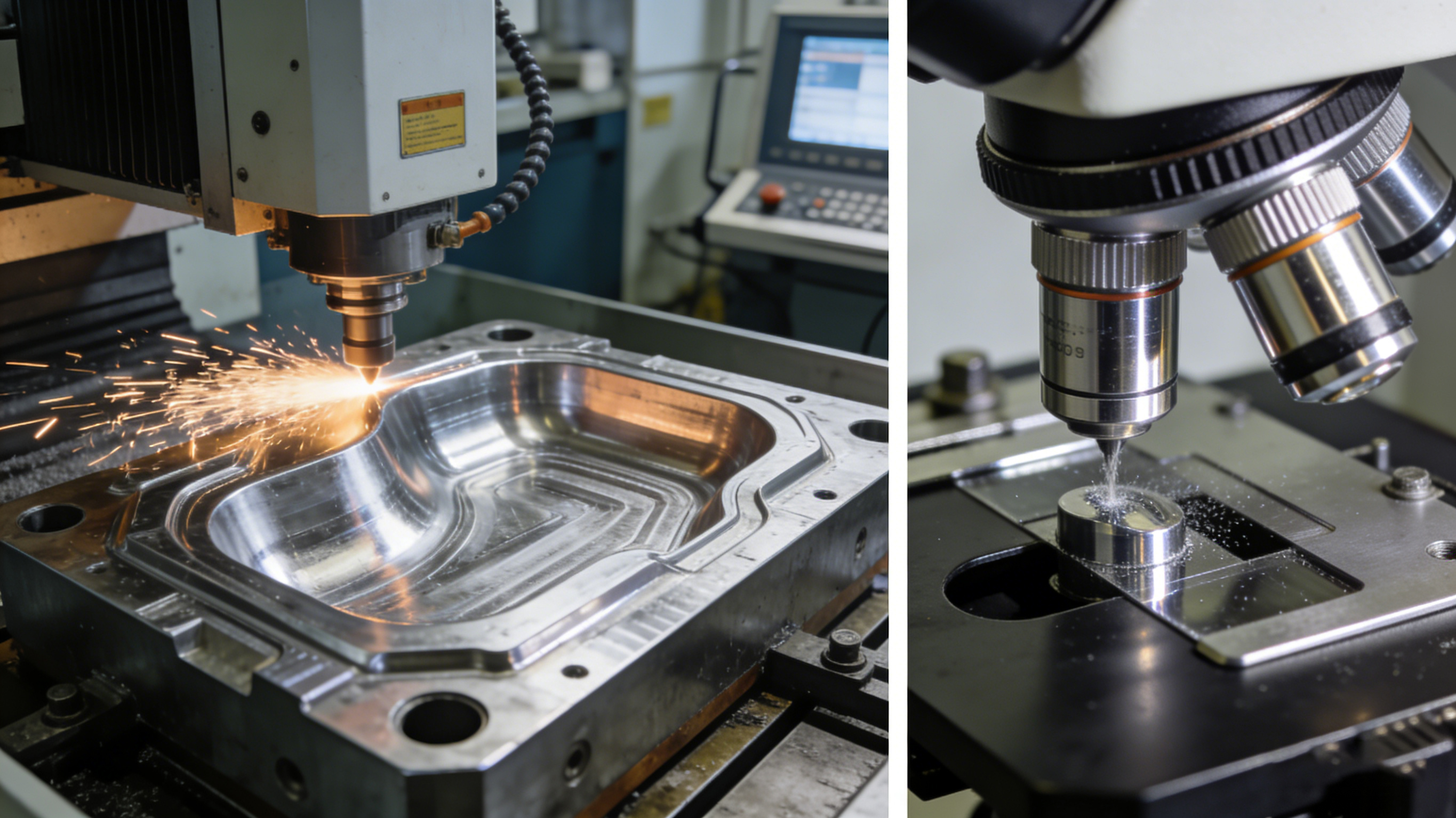 數(shù)控磨床加工宏觀場景與微觀鏡面效果