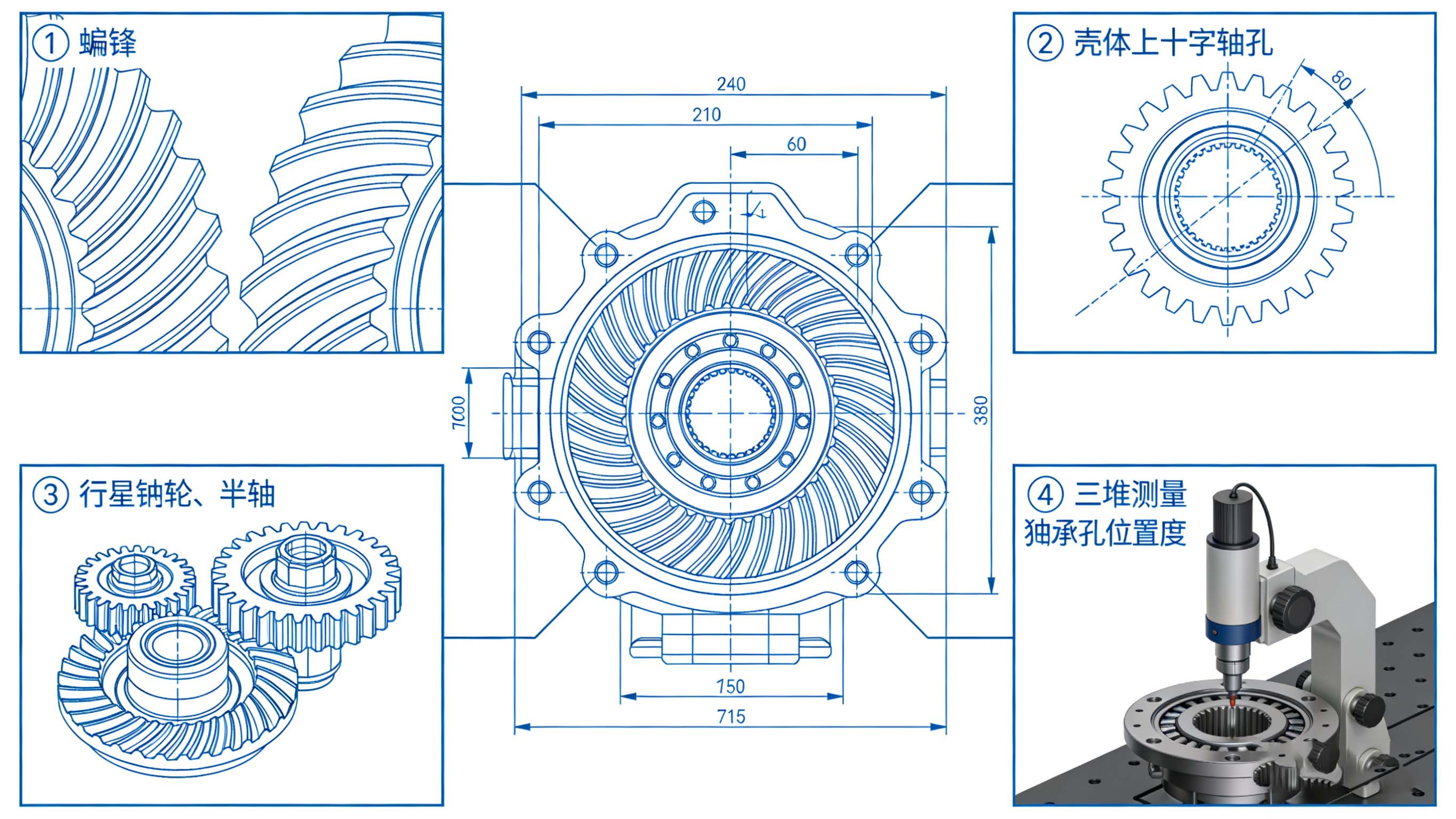 差速器内部空间几何与齿轮啮合精度要求图解