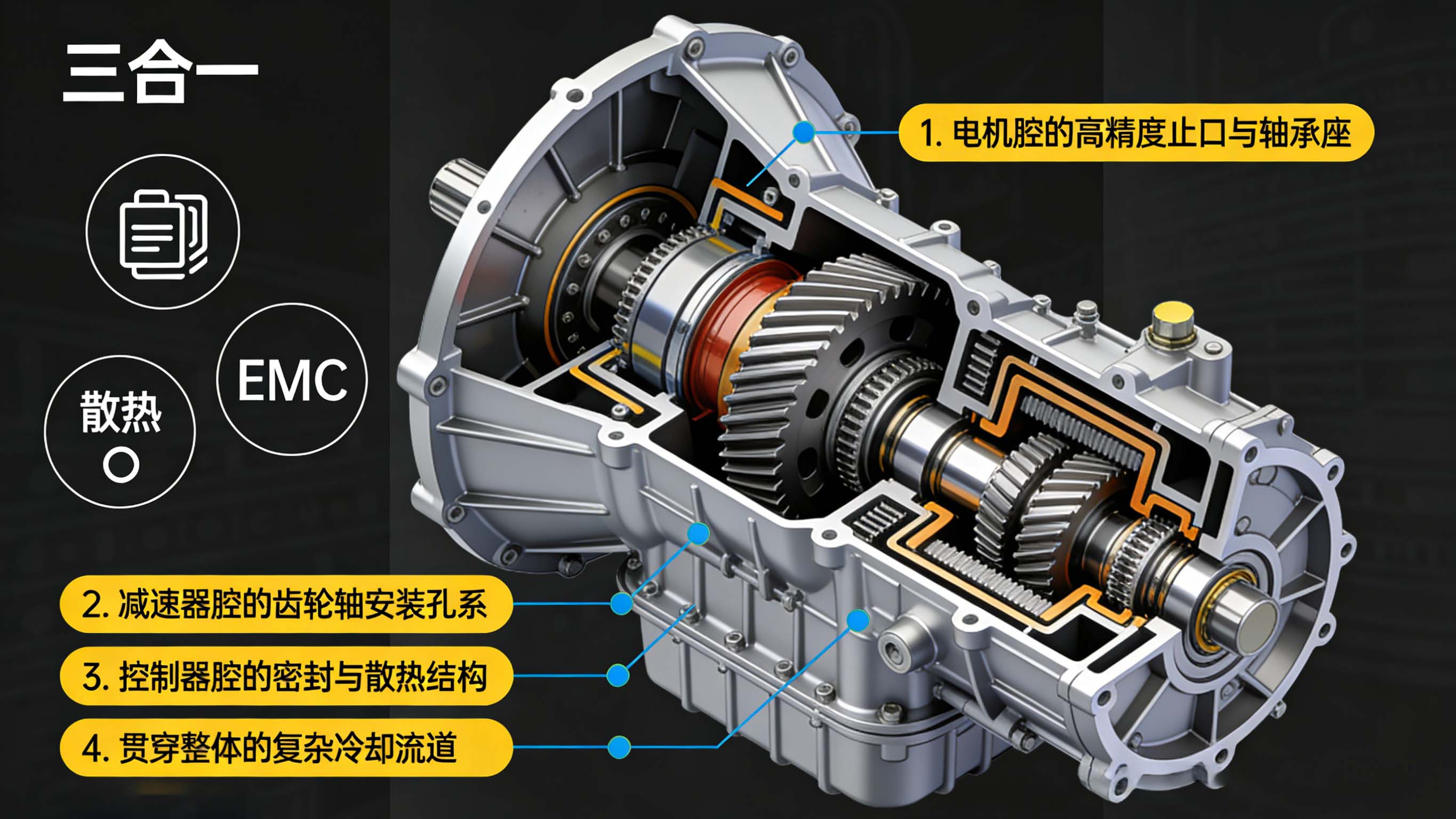 電驅動總成殼體CNC加工工藝詳解