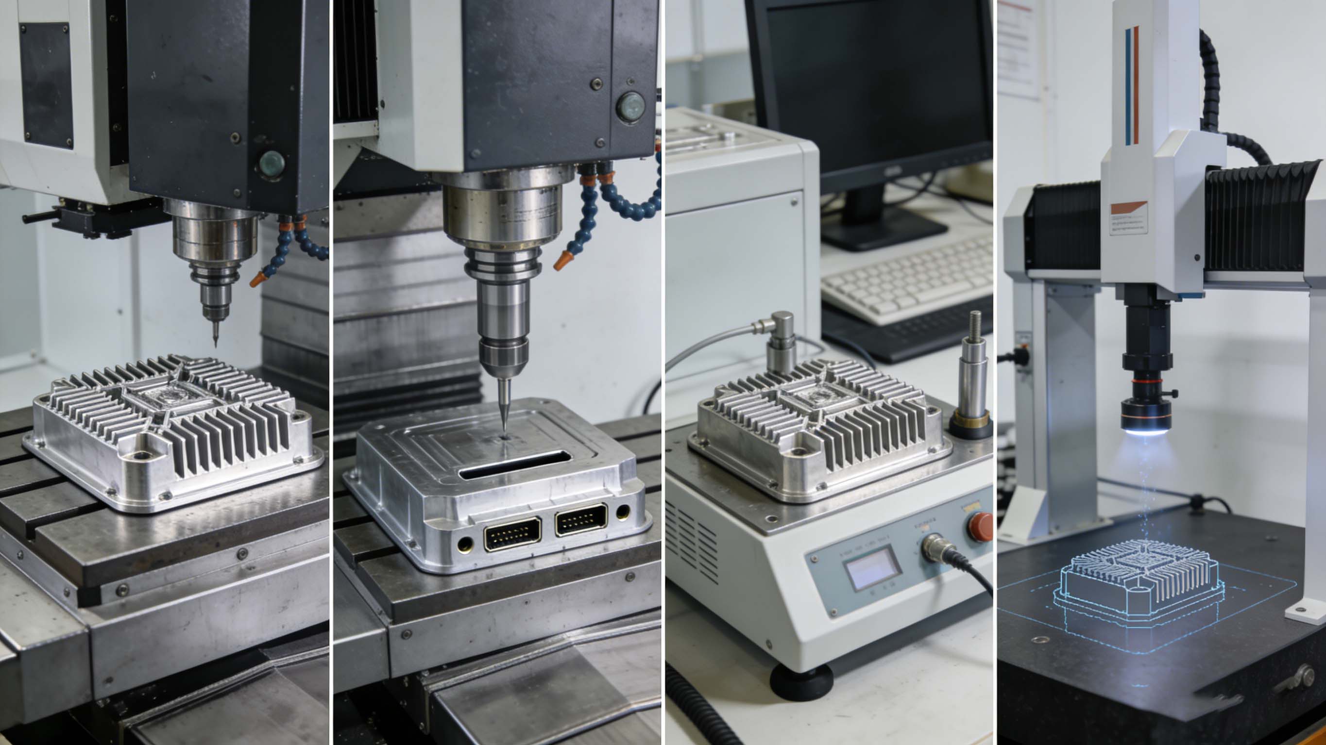 电控壳体多轴精密加工、薄壁控制与专项检测场景