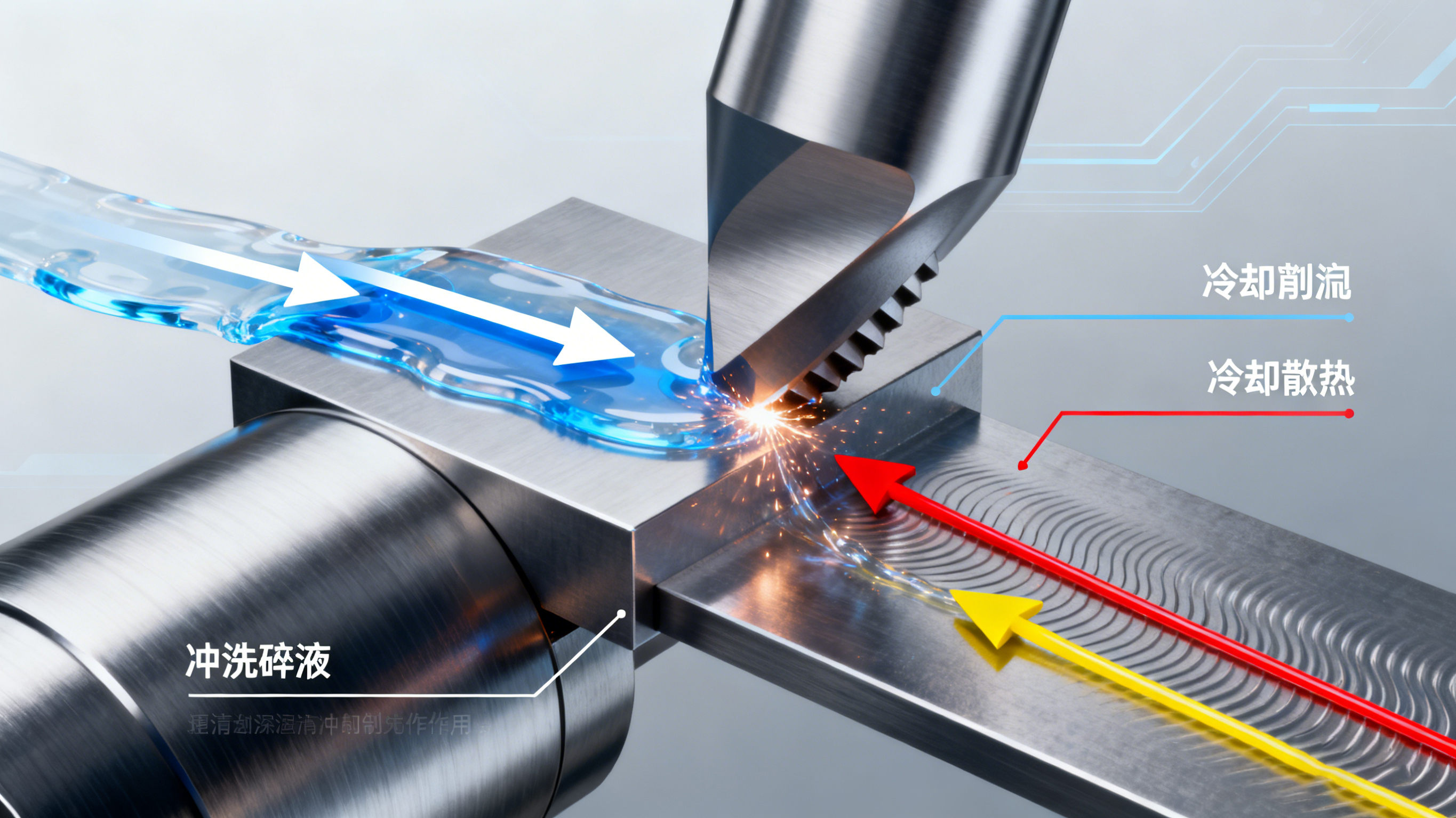 切削液在加工瞬間的工作原理示意圖