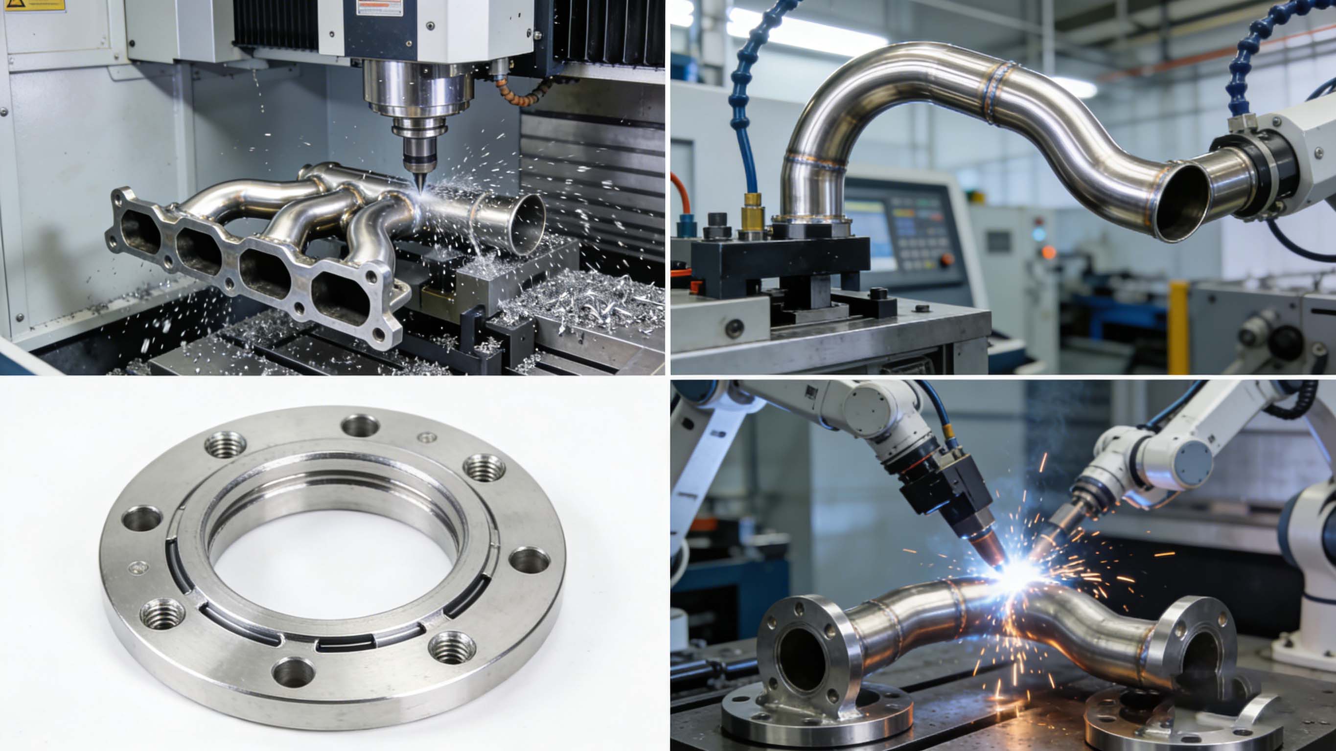排气管关键部件CNC加工、弯管与焊接集成场景