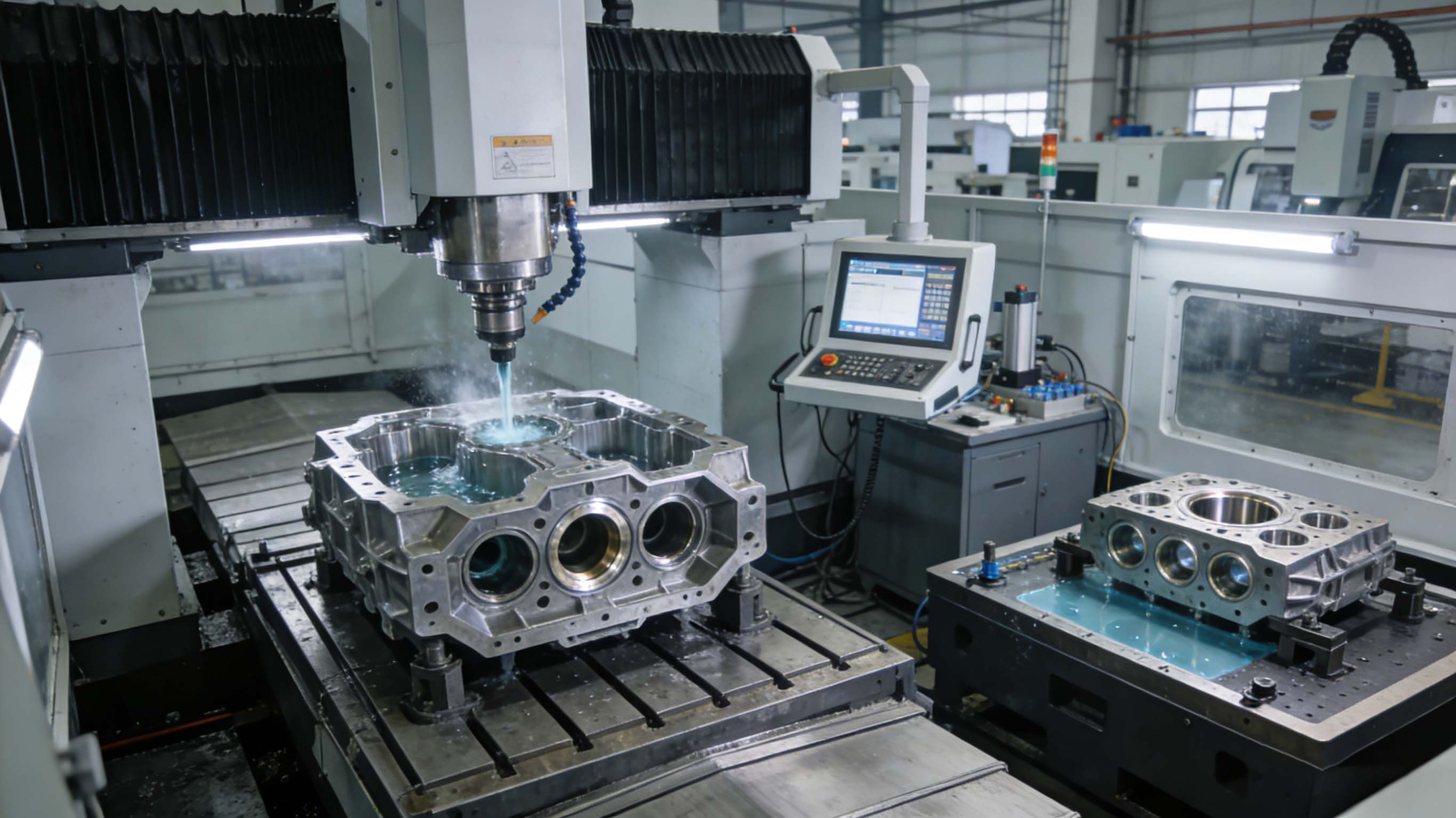 电驱动壳体大型五轴加工、深腔加工与综合检测场景