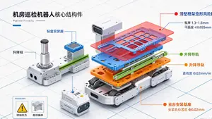 机房巡检机器人结构分解与加工部件标注.webp