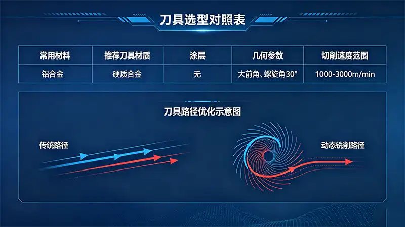 刀具选型参考表与切削参数对比