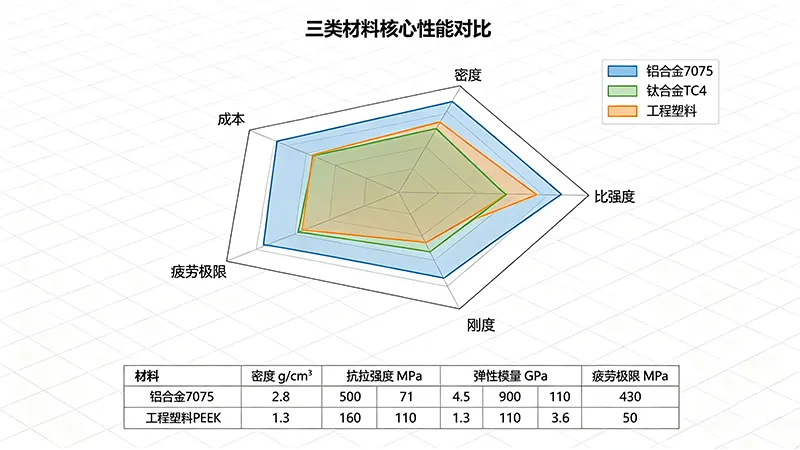 仿生机器人结构件选材与机加工技术要点：铝合金、钛合金与工程塑料对比