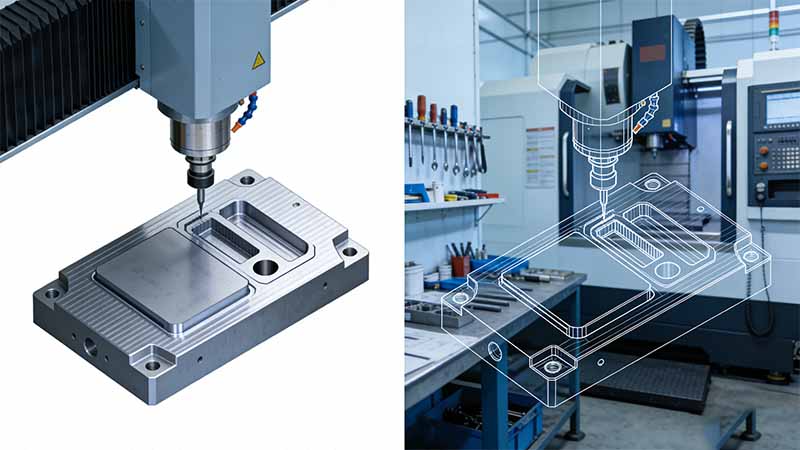 三轴加工中心典型加工特征与刀具路径示意