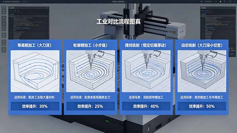常用刀具路径策略对比图