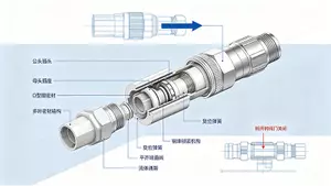 液冷快拆接头剖面结构与工作原理图.webp