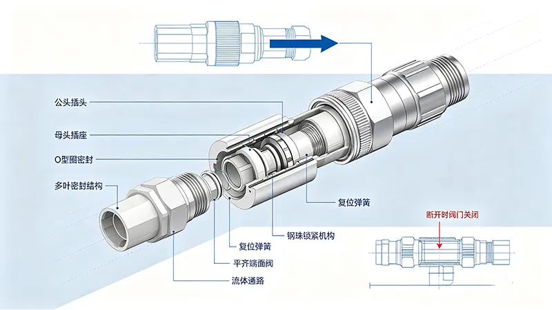 液冷快拆接头如何实现无泄漏？核心设计与加工解析